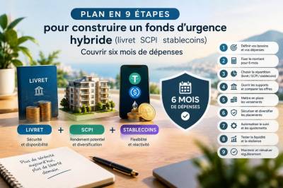 Plan en 9 étapes pour construire un fonds d'urgence hybride (livret, scpi, stablecoins) couvrant six mois de dépenses