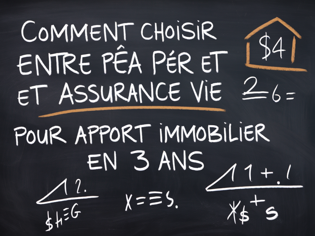 Comment choisir entre pea, per et assurance-vie pour financer un apport immobilier en 3 ans